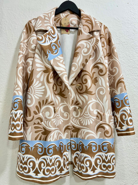 Chaqueta Mosaico Larga  Beige
