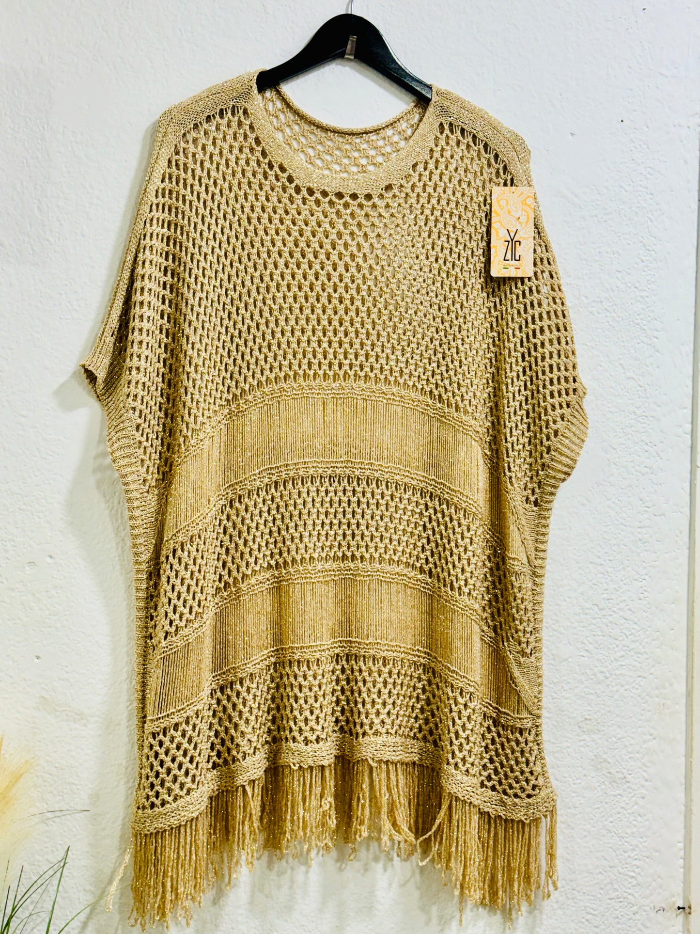 Poncho Punto Dorado