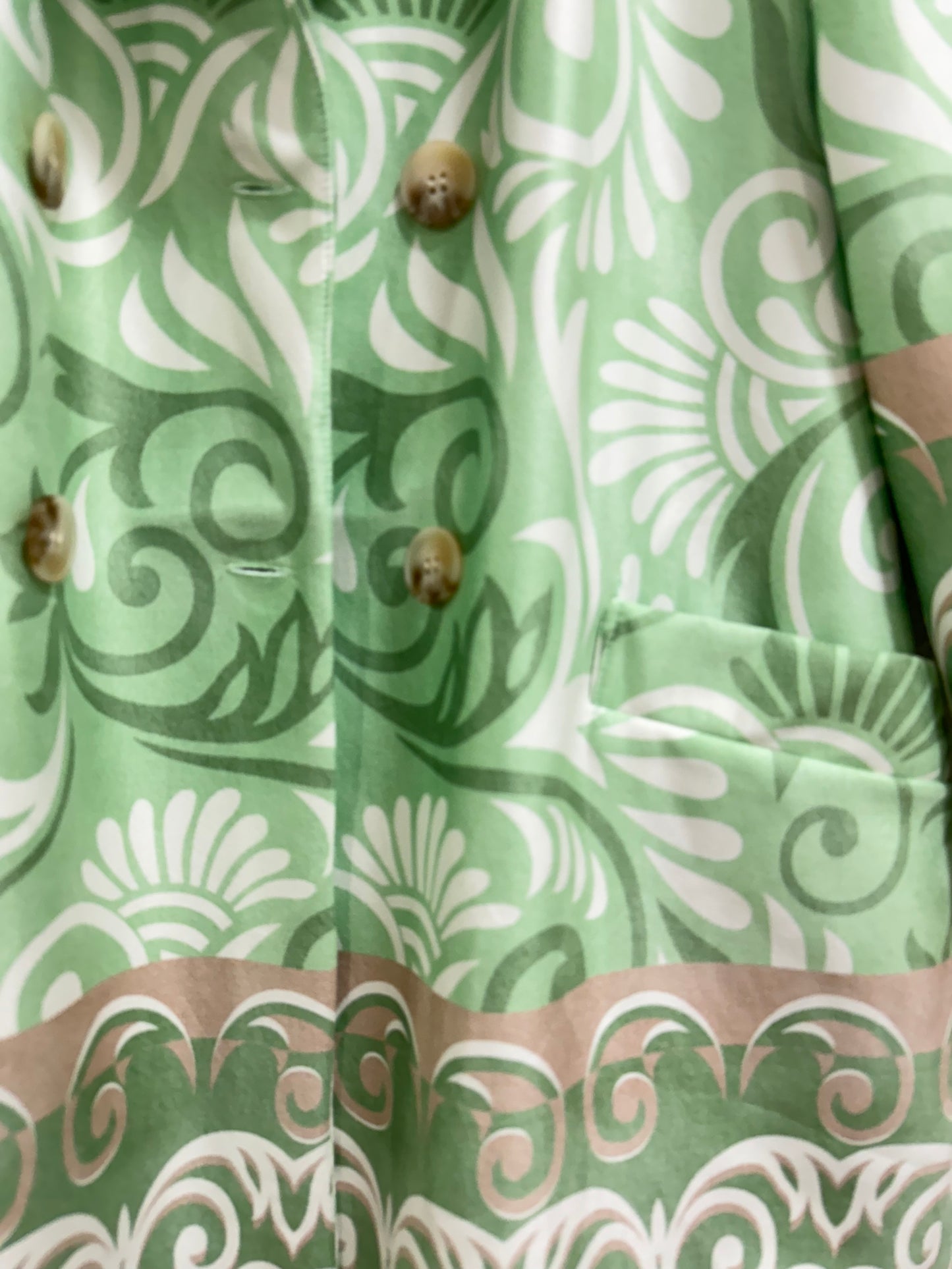 Chaqueta Mosaico Larga Verde Agua