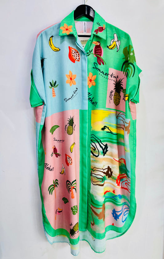 Vestido Camisero  Frutas