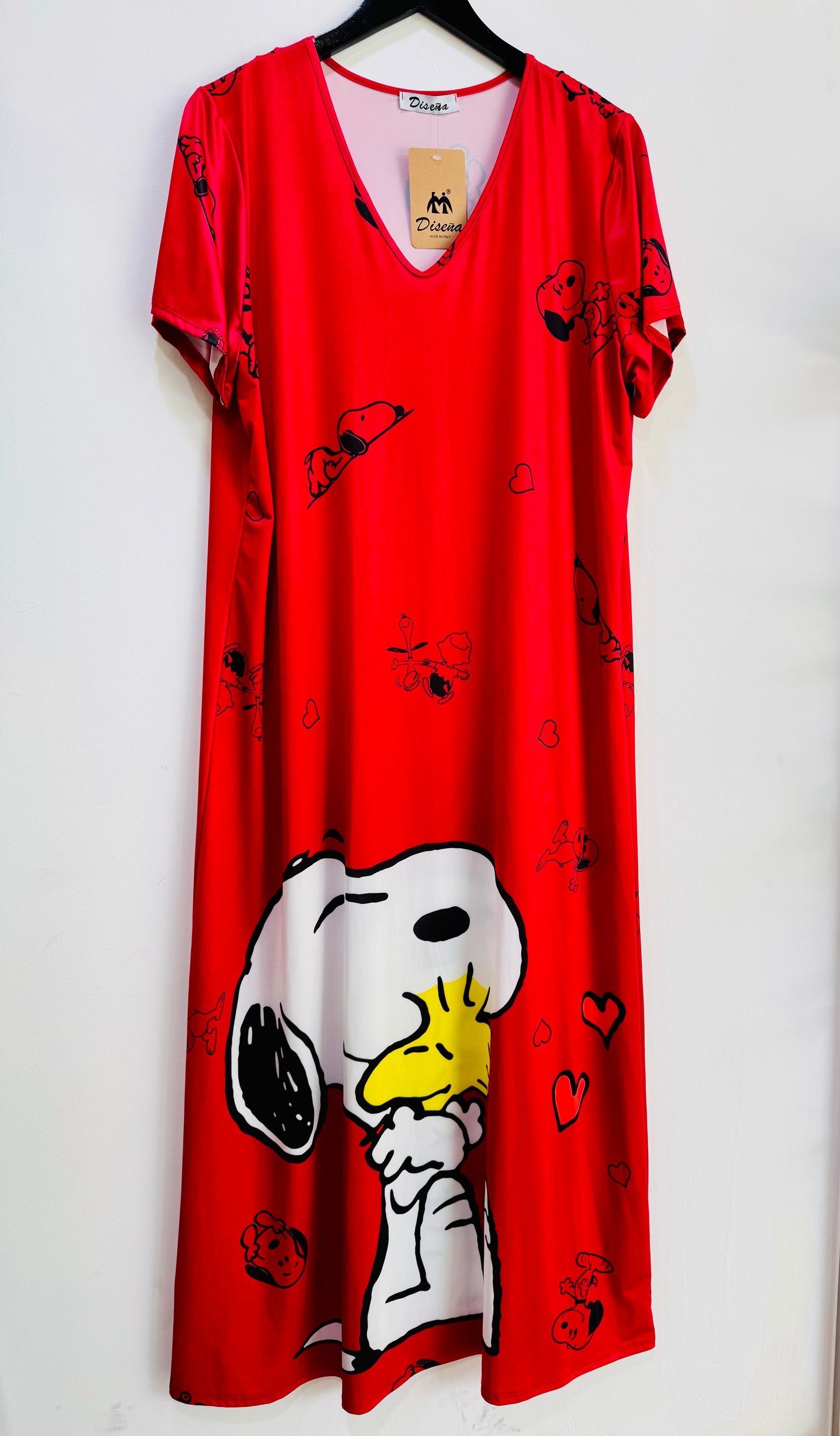 Vestido Largo Snoopy Rojo
