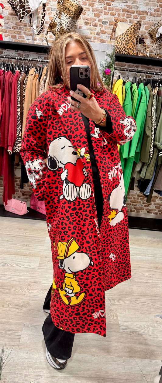 Abrigo Paño Snoopy Rojo
